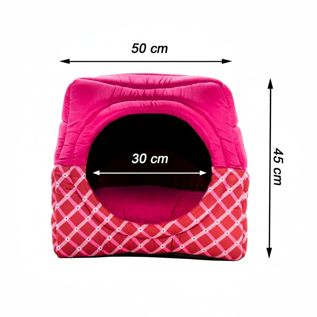 Toca Iglu Pet confortavel Caes e Gatos Rosa Geometrico Drop