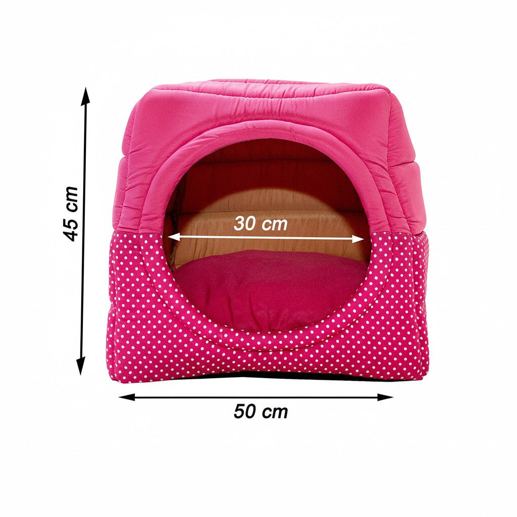 Toca Iglu Pet confortavel Caes e Gatos Rosa Poa Drop