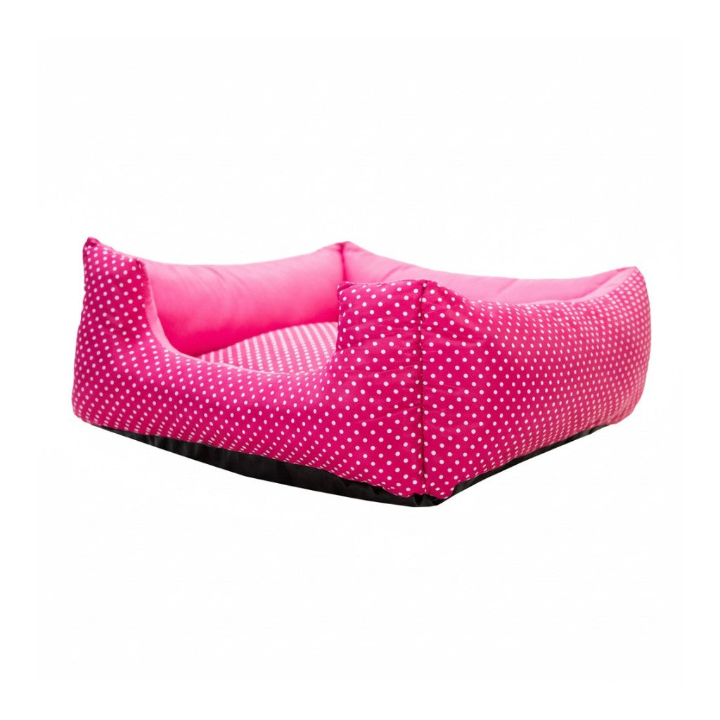 Cama Para Cachorro Quadrada conforto Rosa Poa Drop