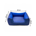 Cama Para Cachorro Quadrada conforto Azul Poa Drop