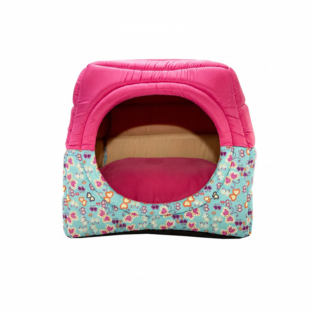 Toca Iglu Pet confortavel Caes e Gatos Rosa Borboleta Drop