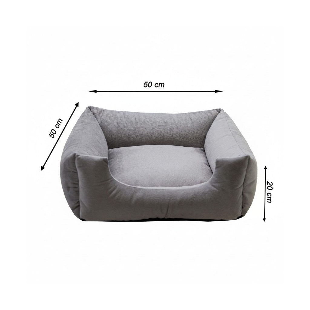 Cama Para Cachorro Quadrada conforto Cinza Liso Drop