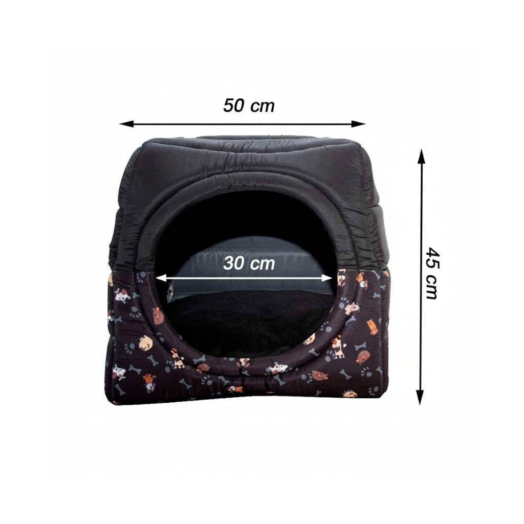 Toca Iglu Pet confortavel Caes e Gatos Preto Cachorro Drop