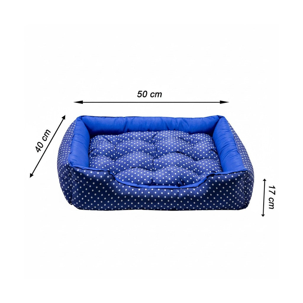 Cama Para Cachorro retangular Pet Azul Poa Drop