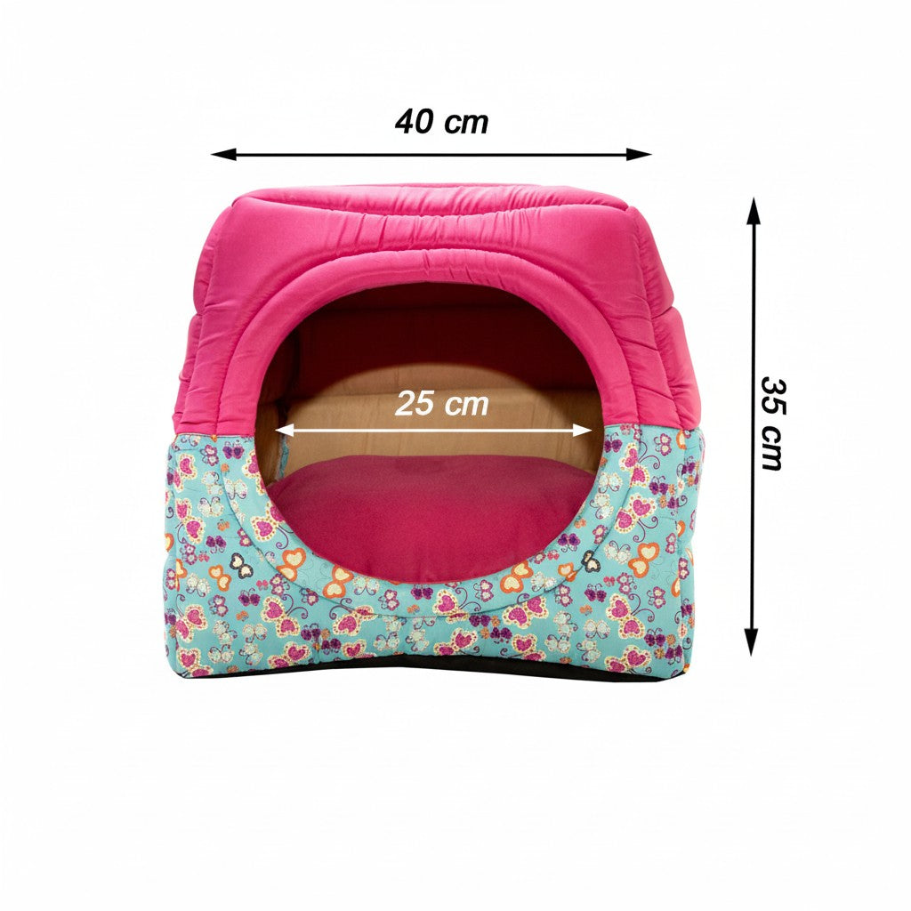 Toca Iglu Pet confortavel Caes e Gatos Rosa Borboleta Drop