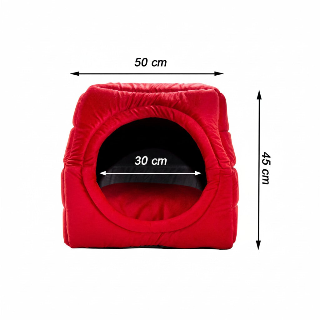 Toca Iglu Pet confortavel Caes Gatos Vermelho Drop
