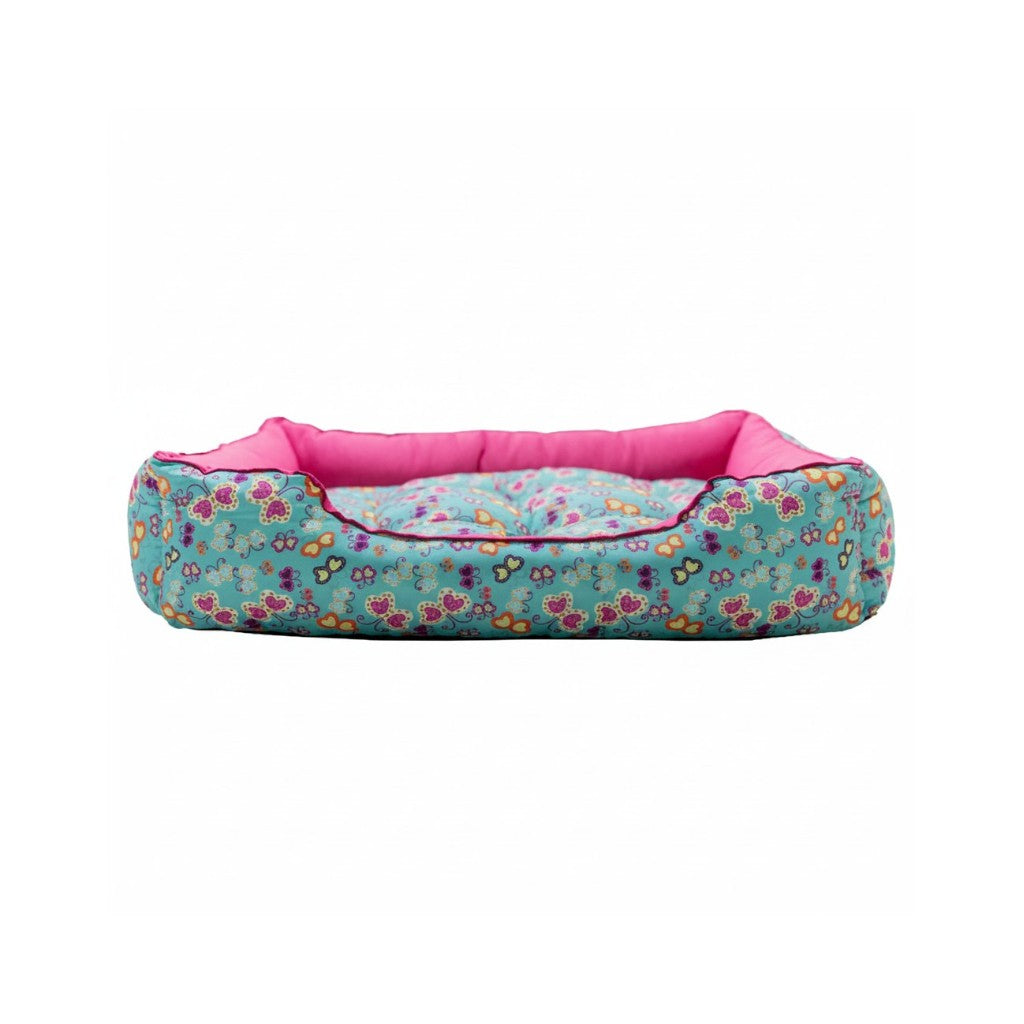 Cama Para Cachorro retangular Pet Rosa Borboleta Drop