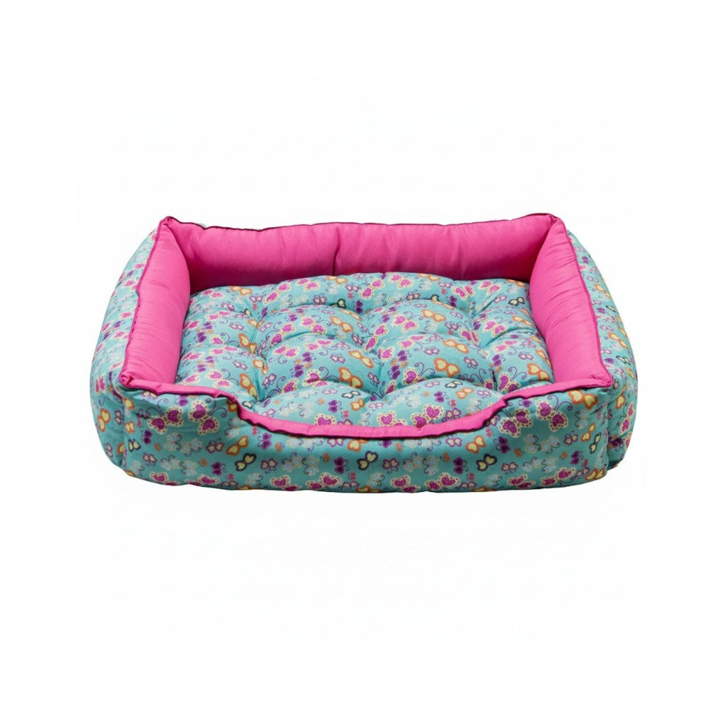 Cama Para Cachorro retangular Pet Rosa Borboleta Drop