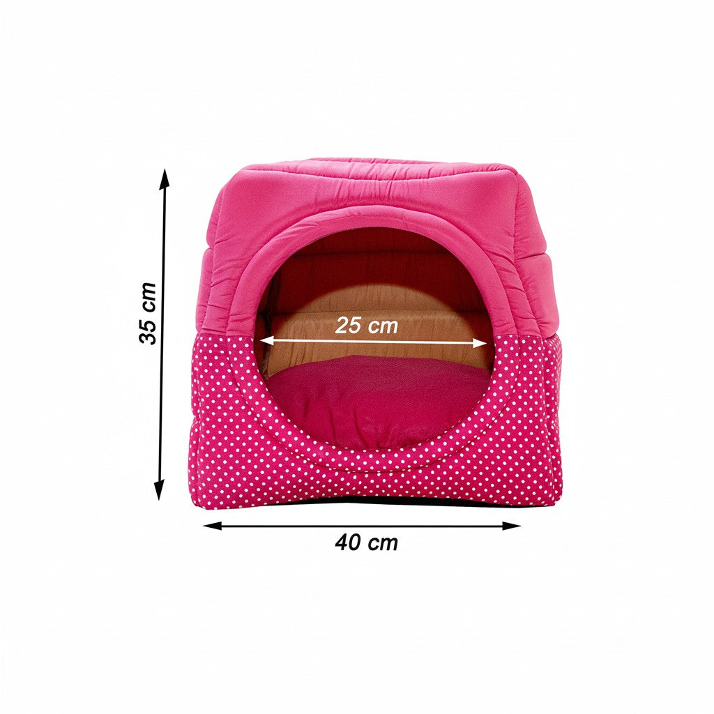 Toca Iglu Pet confortavel Caes e Gatos Rosa Poa Drop