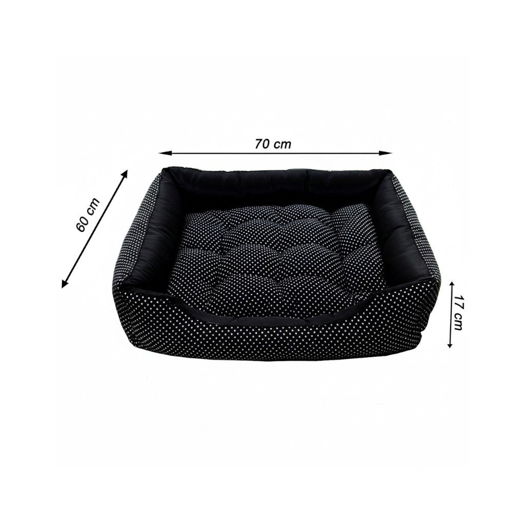 Cama Para Cachorro retangular Pet Preto Poa Drop