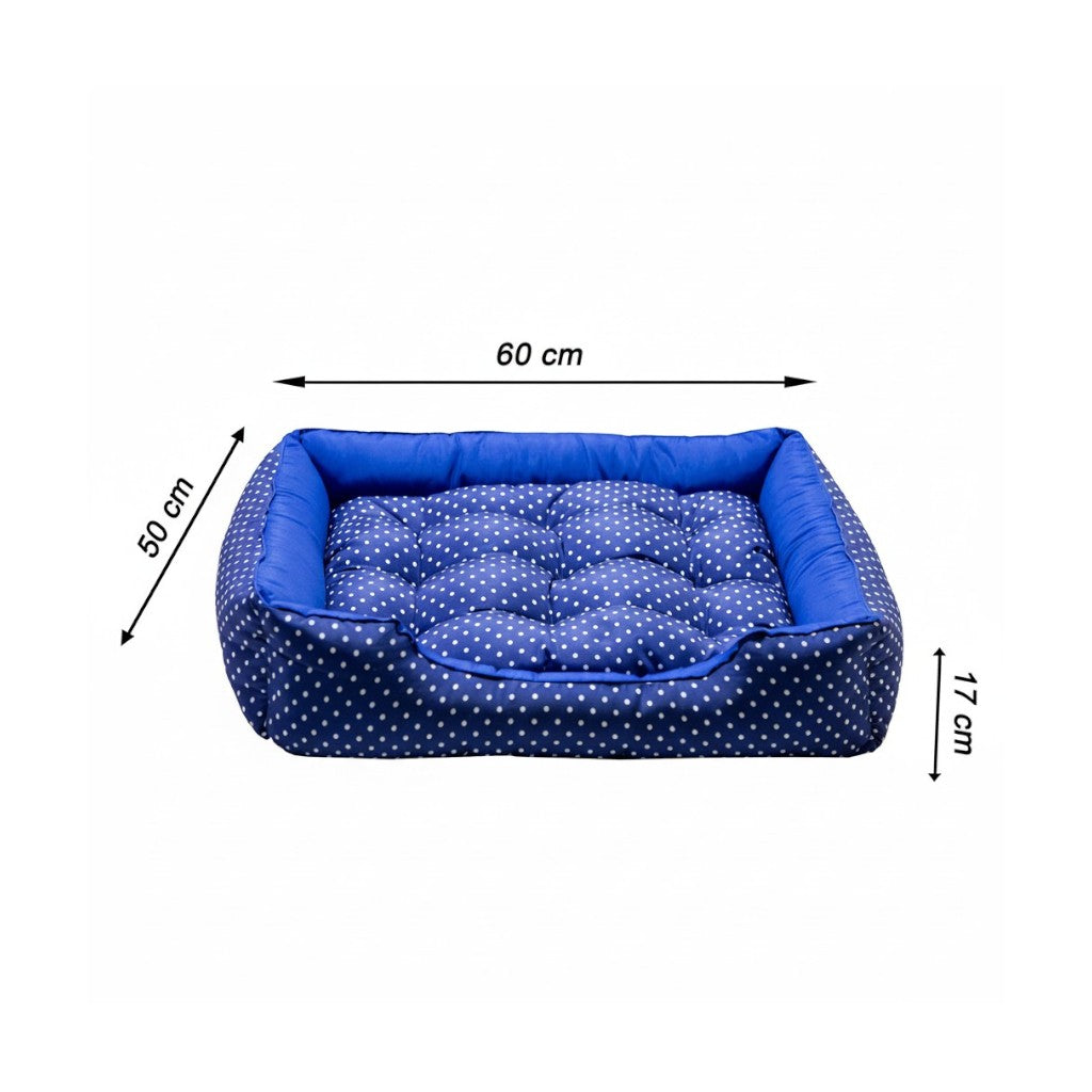 Cama Para Cachorro retangular Pet Azul Poa Drop