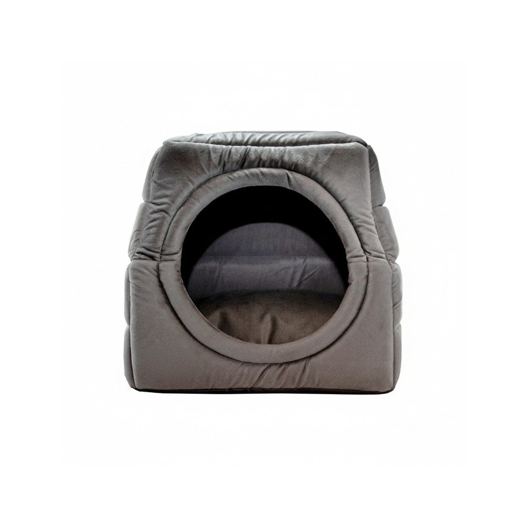 Toca Iglu Pet e confortavel cachorro e Gatos Cinza Liso Drop