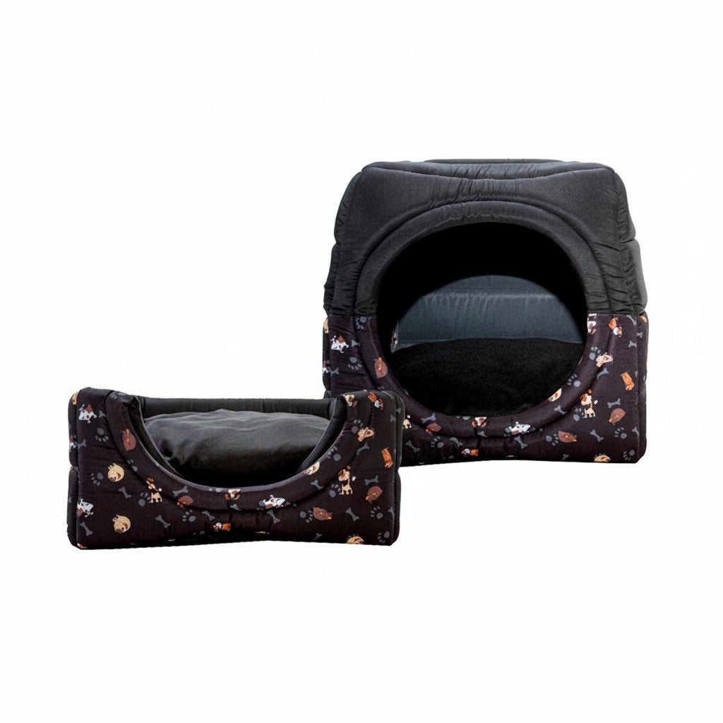 Toca Iglu Pet confortavel Caes e Gatos Preto Cachorro Drop