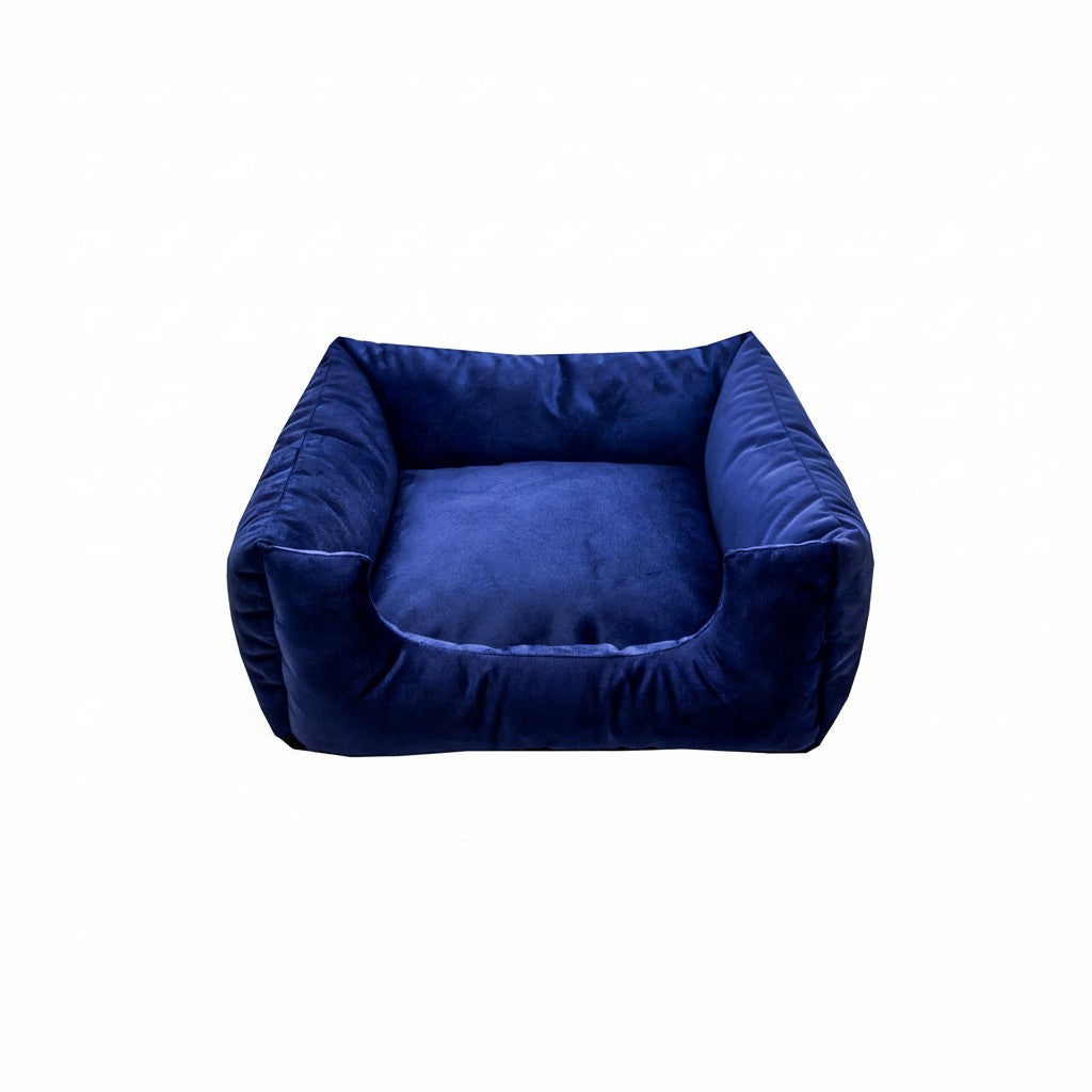 Cama Para Cachorro Quadrada conforto Azul Liso Drop
