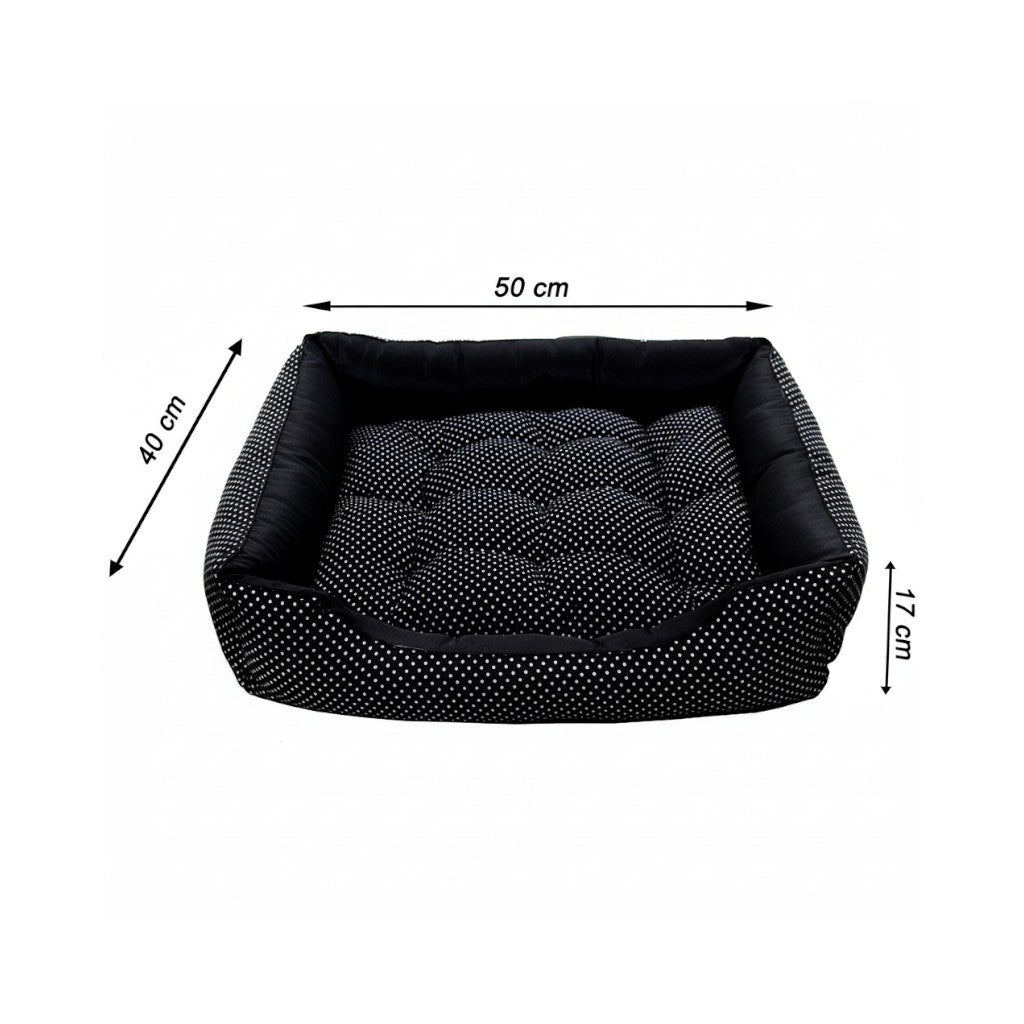 Cama Para Cachorro retangular Pet Preto Poa Drop