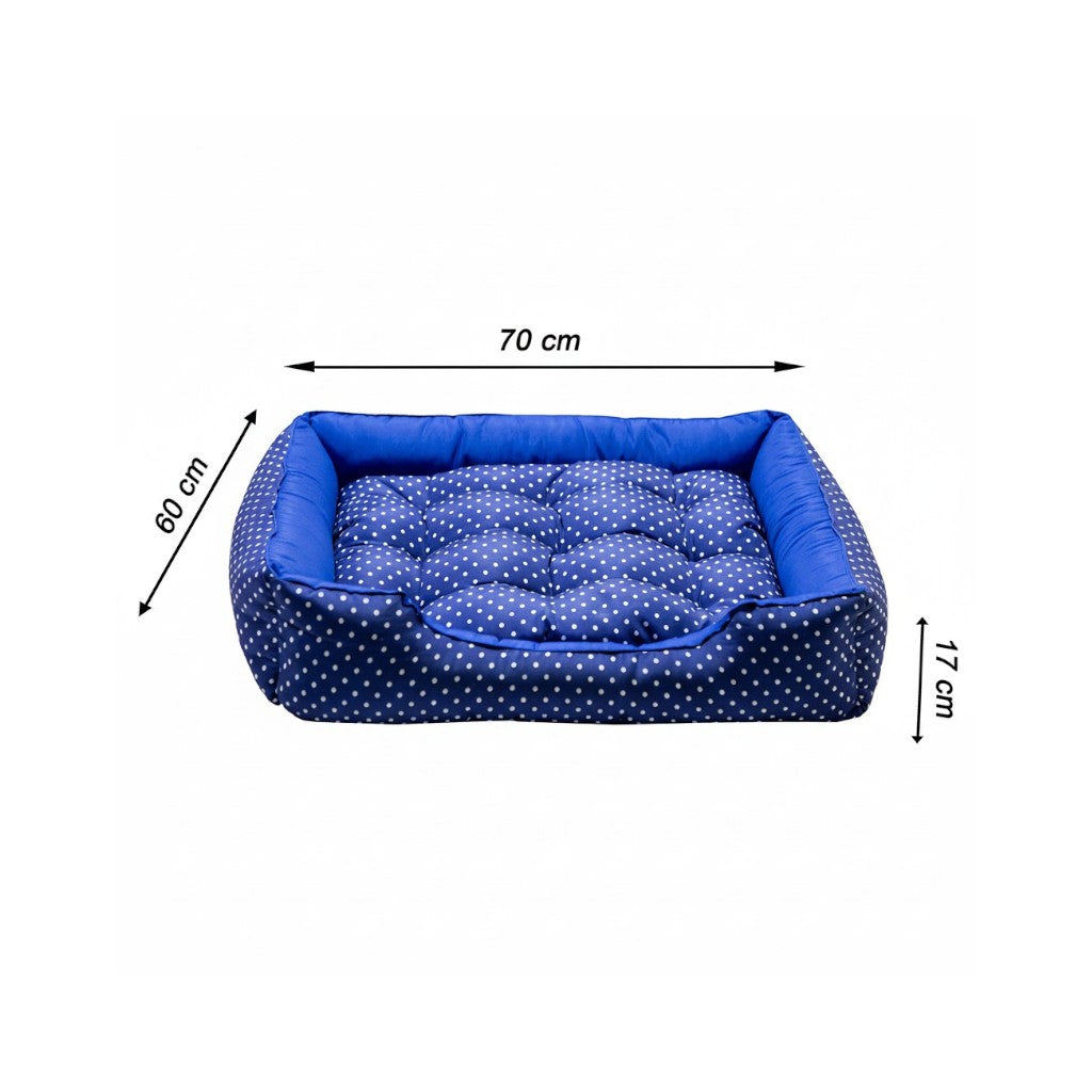 Cama Para Cachorro retangular Pet Azul Poa Drop
