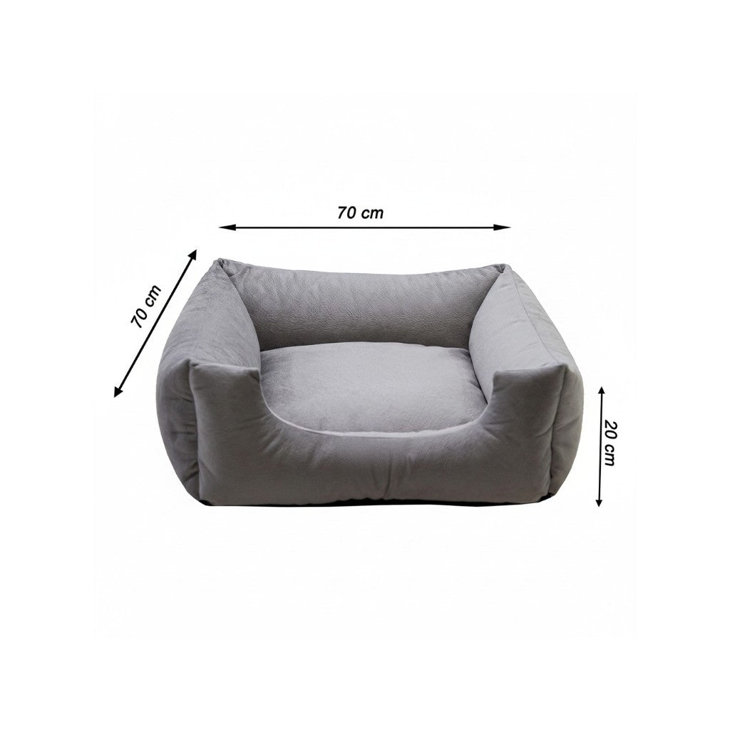 Cama Para Cachorro Quadrada conforto Cinza Liso Drop