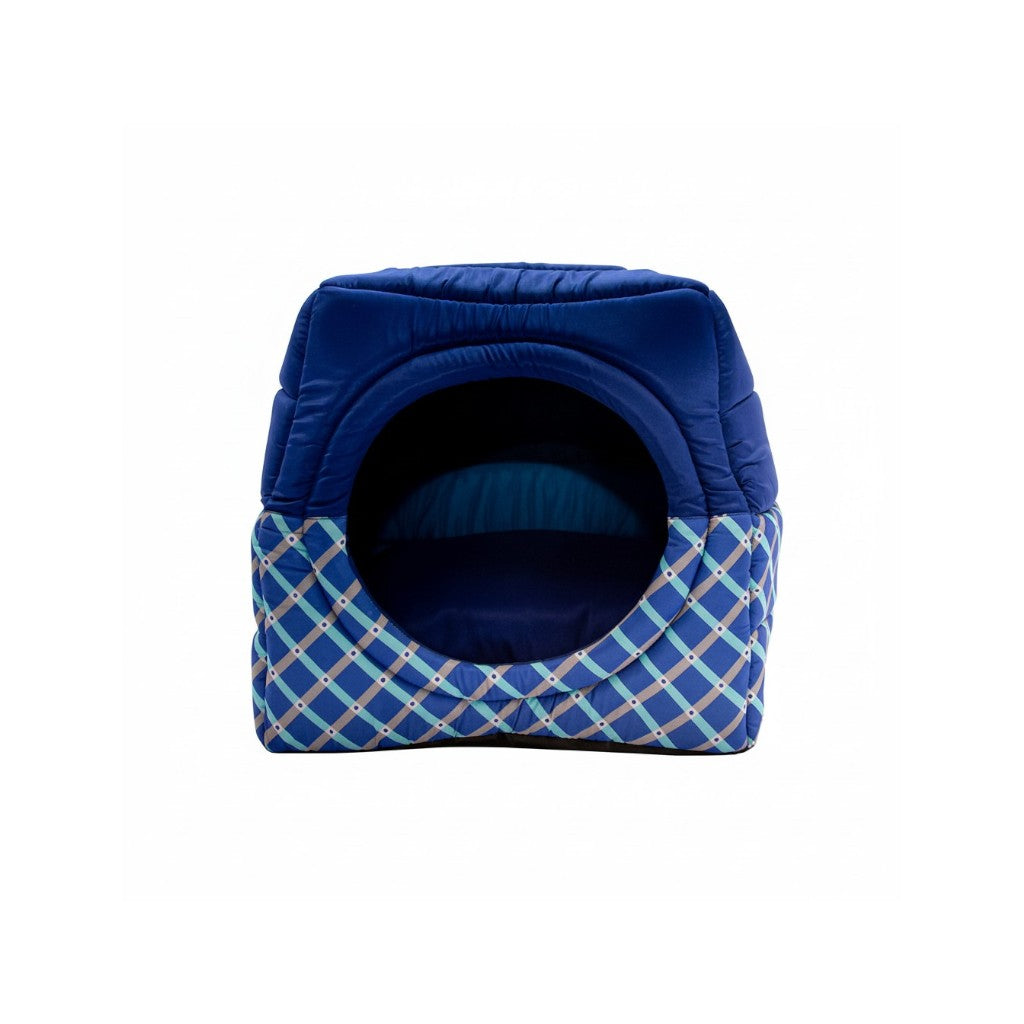 Toca Iglu Pet Cachorro Gato Confortável Azul Geometrico Drop
