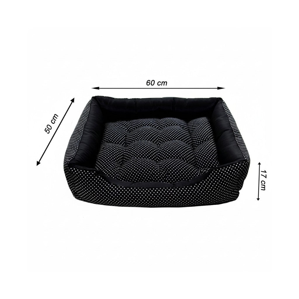 Cama Para Cachorro retangular Pet Preto Poa Drop