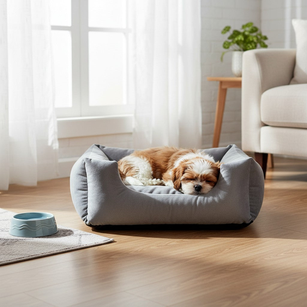 Cama Para Cachorro Quadrada conforto Cinza Liso Drop