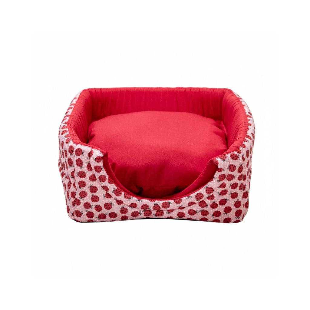 Toca Iglu Pet confortavel Caes Gatos Vermelho Joaninha Drop
