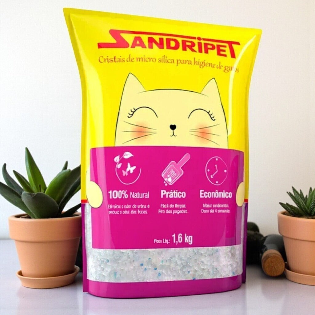 Areia Sílica Gato Grossa 1,6kg Alta Absorção Drop