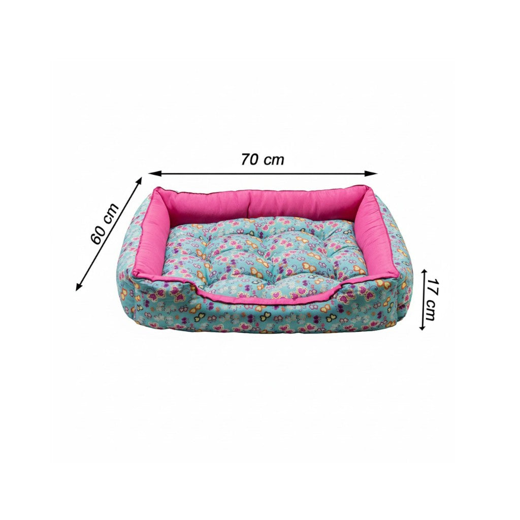 Cama Para Cachorro retangular Pet Rosa Borboleta Drop