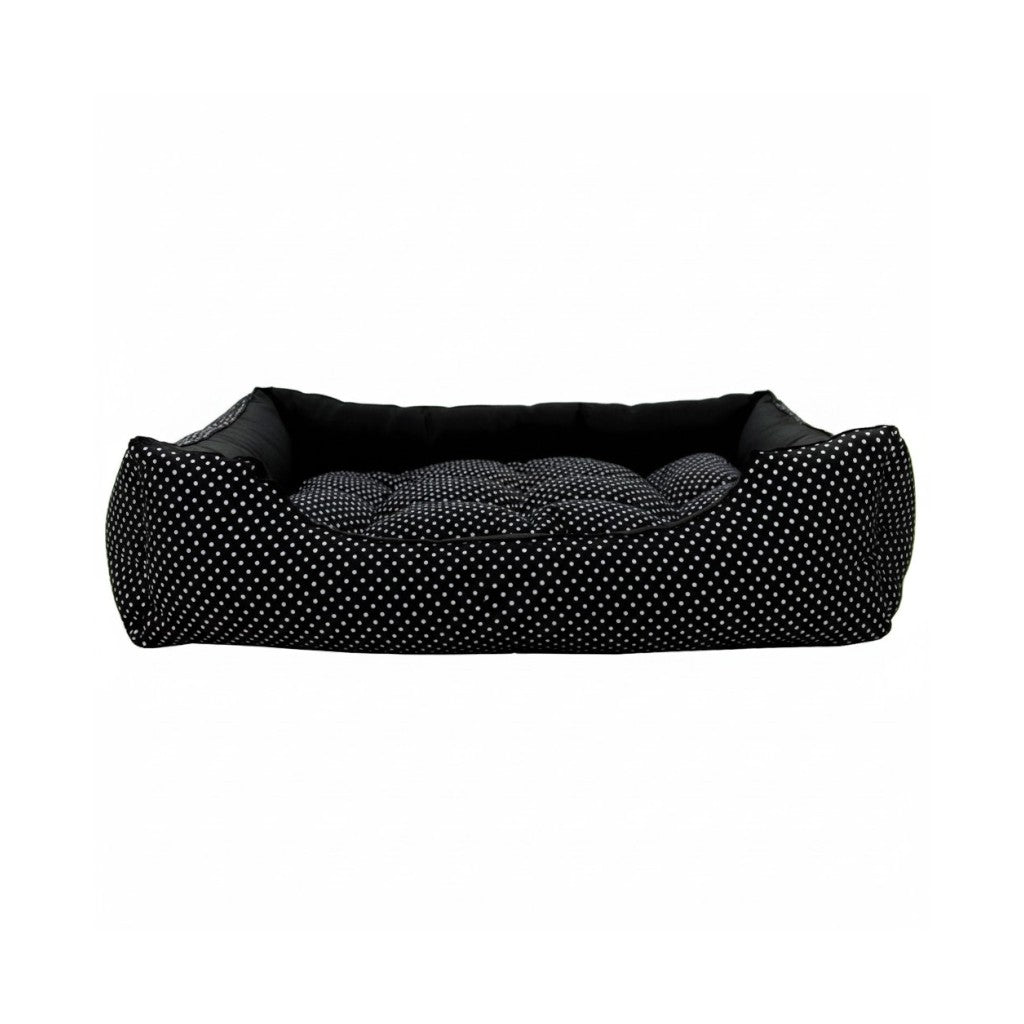 Cama Para Cachorro retangular Pet Preto Poa Drop