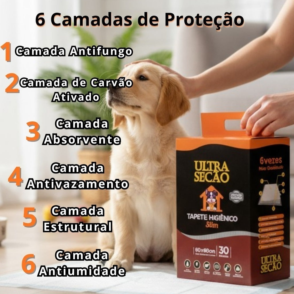 Tapete Higiênico Cachorro Carvão Ativado 60x60cm c/30un Drop