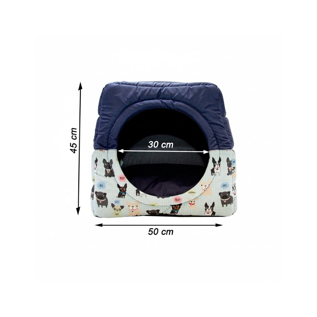 Toca Iglu Pet Cachorro Gato Impermeavel Azul Drop