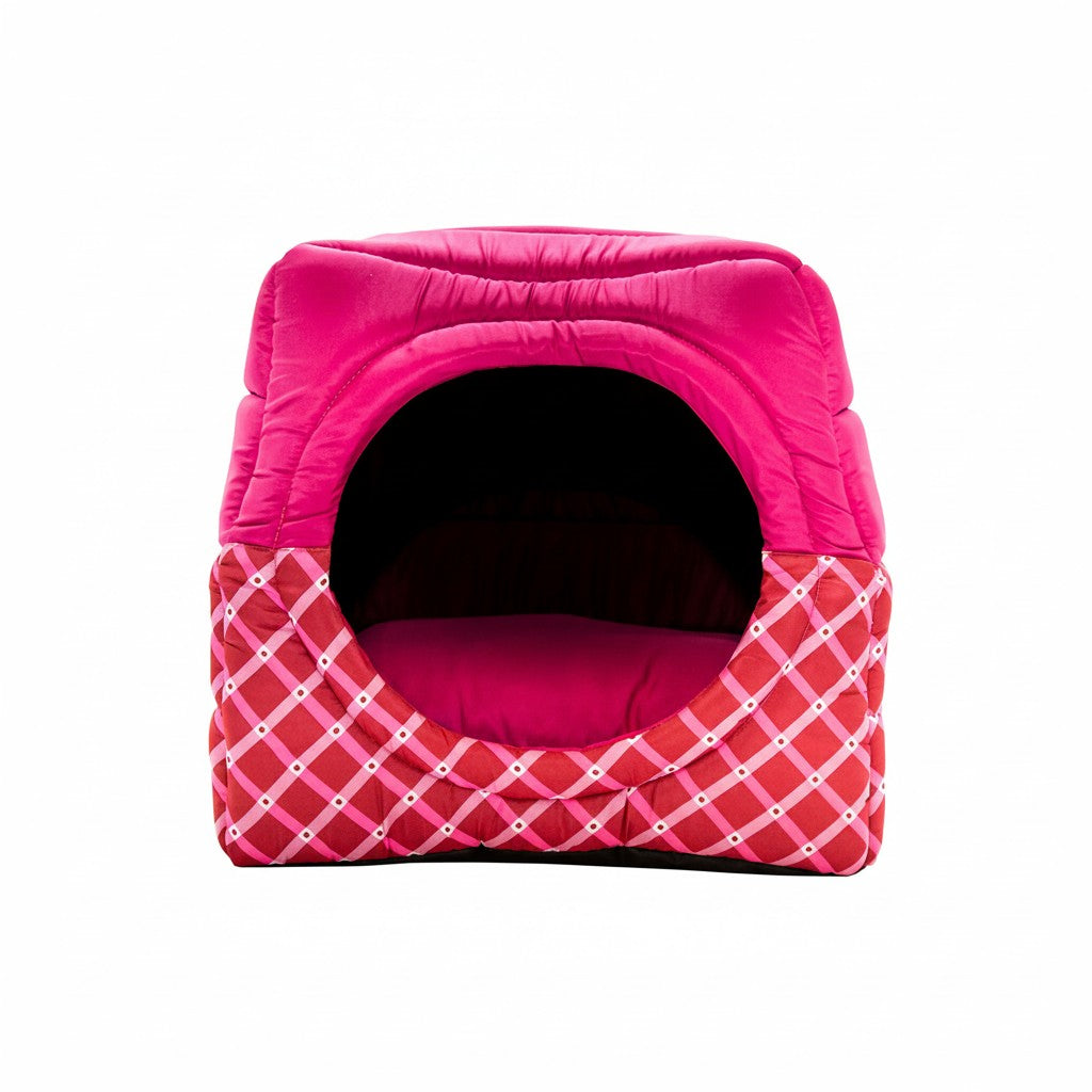 Toca Iglu Pet confortavel Caes e Gatos Rosa Geometrico Drop