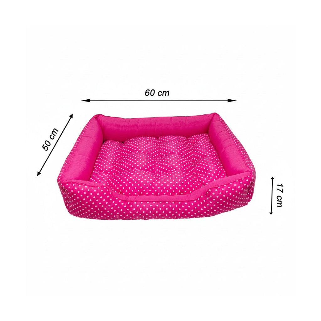 Cama Para Cachorro retangular Pet Rosa Poa Drop