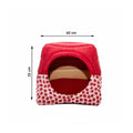 Toca Iglu Pet confortavel Caes Gatos Vermelho Joaninha Drop