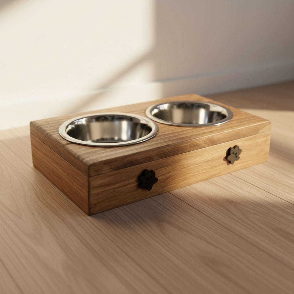 Comedouro Pet Elevado Madeira Drop