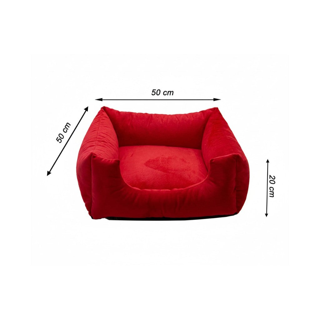 Cama Para Cachorro Quadrada conforto Vermelho Liso Drop