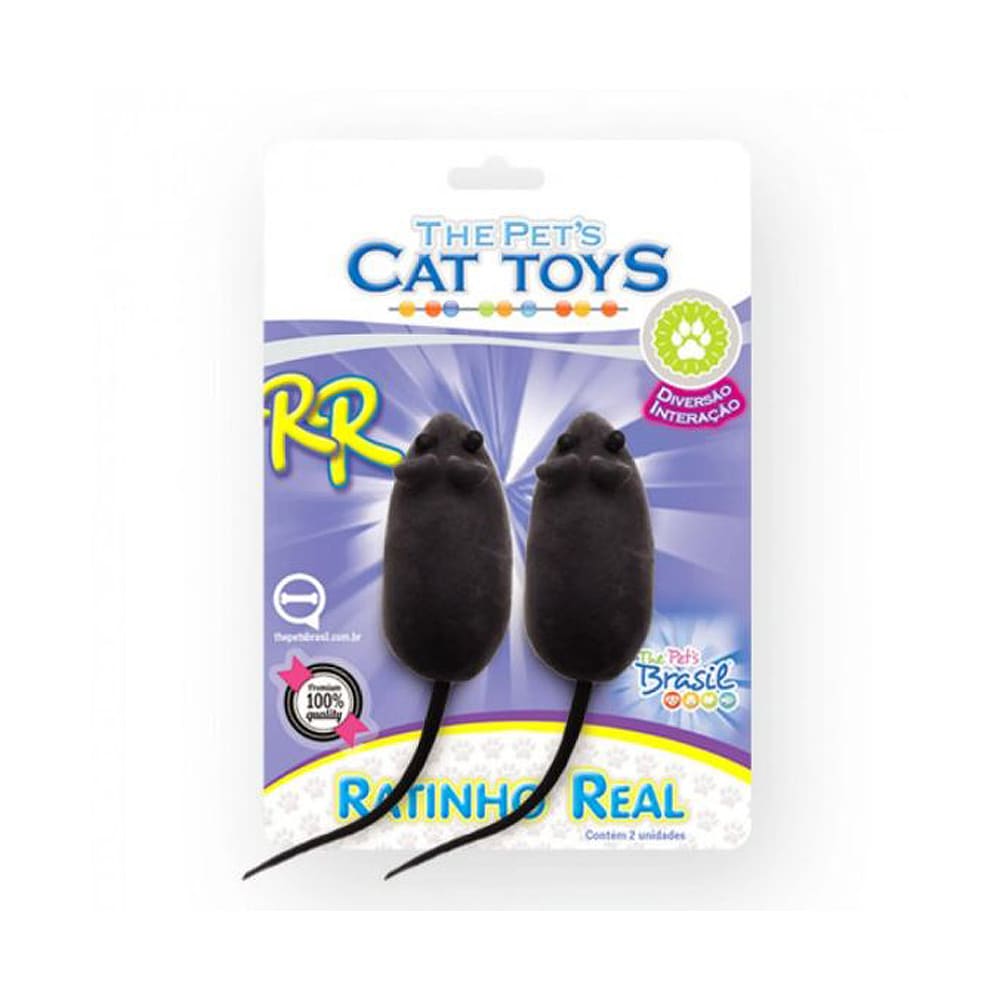 Kit C/2 Ratinhos Reais com Apito para Gatos