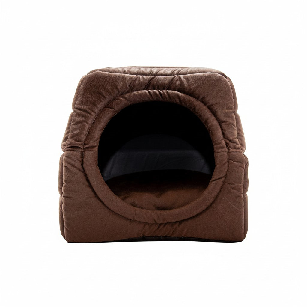 Toca Iglu Pet confortavel Caes Gatos Marrom Drop