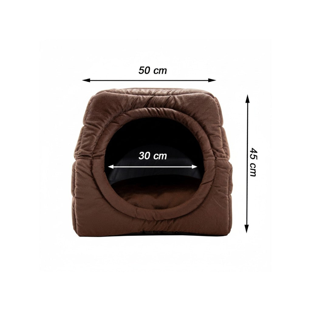 Toca Iglu Pet confortavel Caes Gatos Marrom Drop