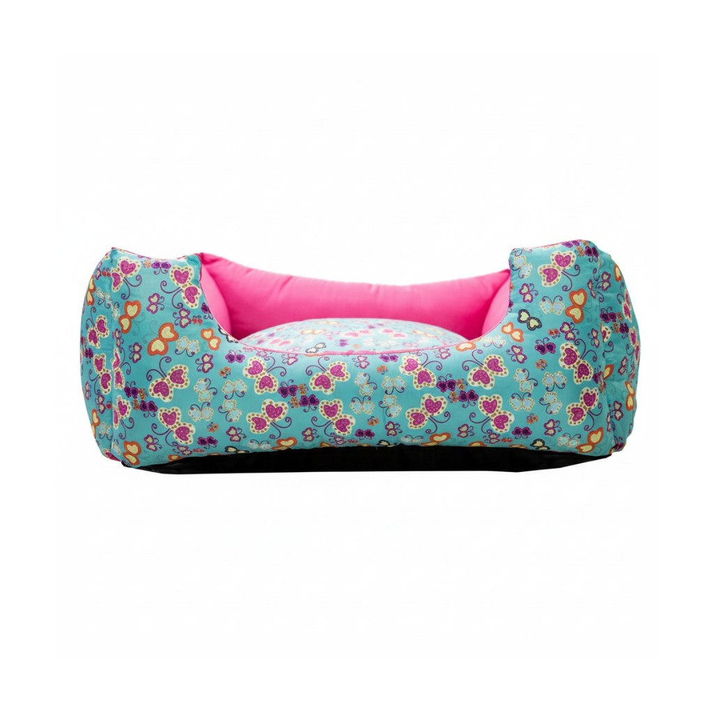 Cama Para Cachorro Quadrada conforto Rosa Borboleta Drop