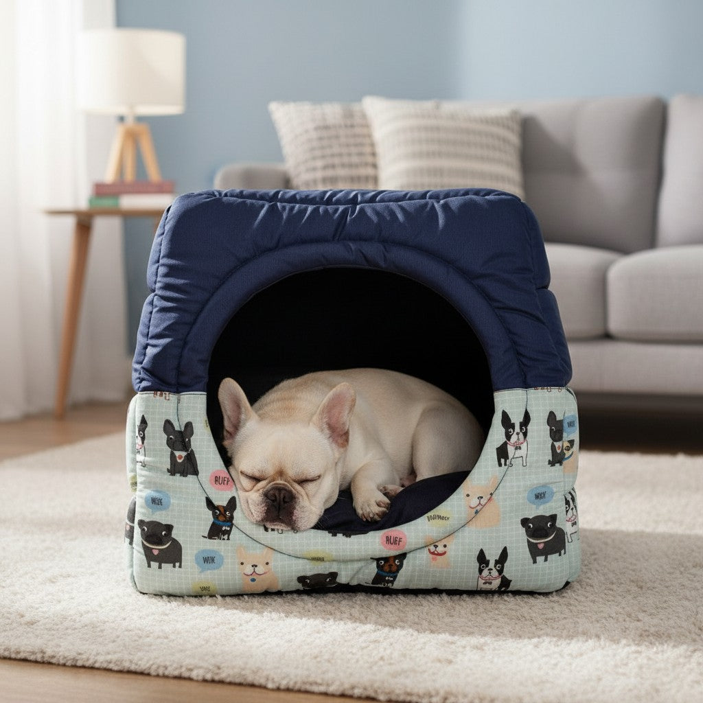 Toca Iglu Pet Cachorro Gato Impermeavel Azul Drop