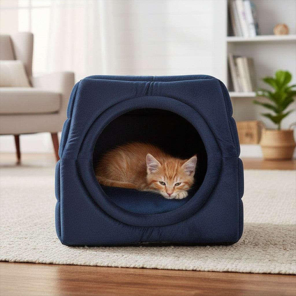 Toca Iglu Pet confortavel Caes Gatos marinho Drop