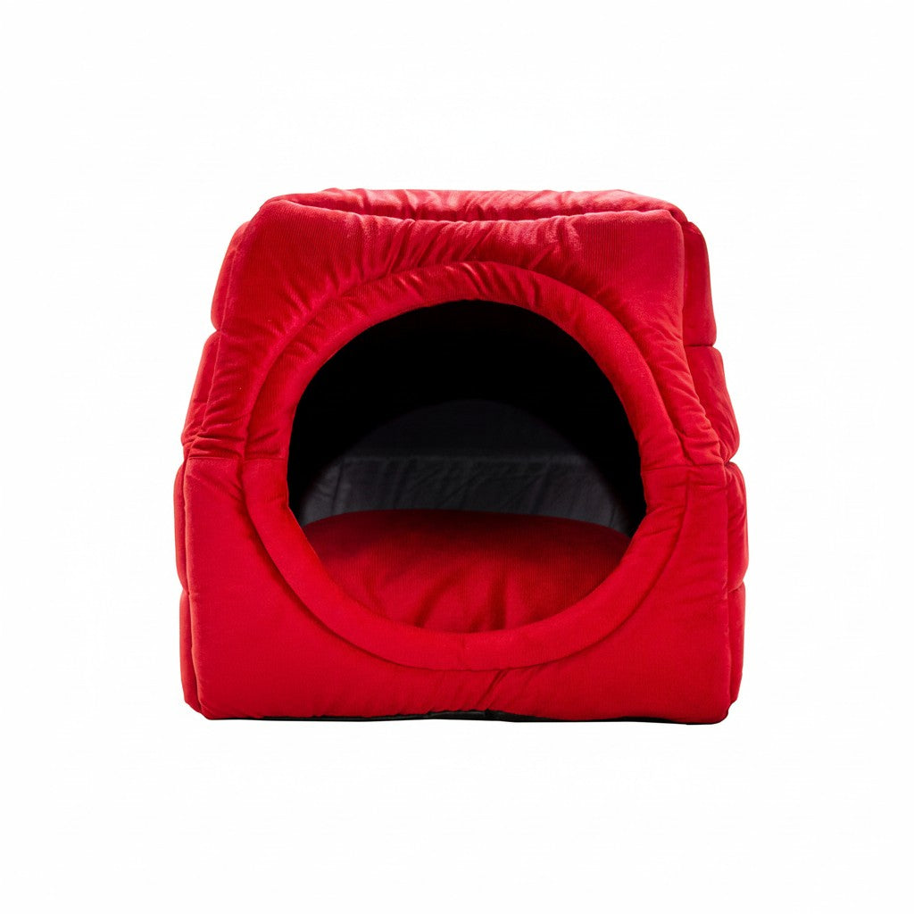 Toca Iglu Pet confortavel Caes Gatos Vermelho Drop