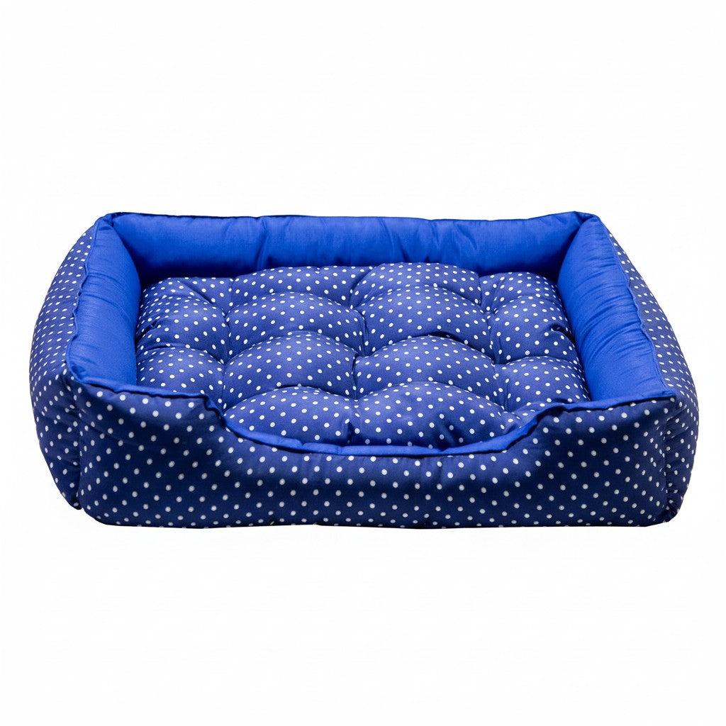 Cama Para Cachorro retangular Pet Azul Poa Drop