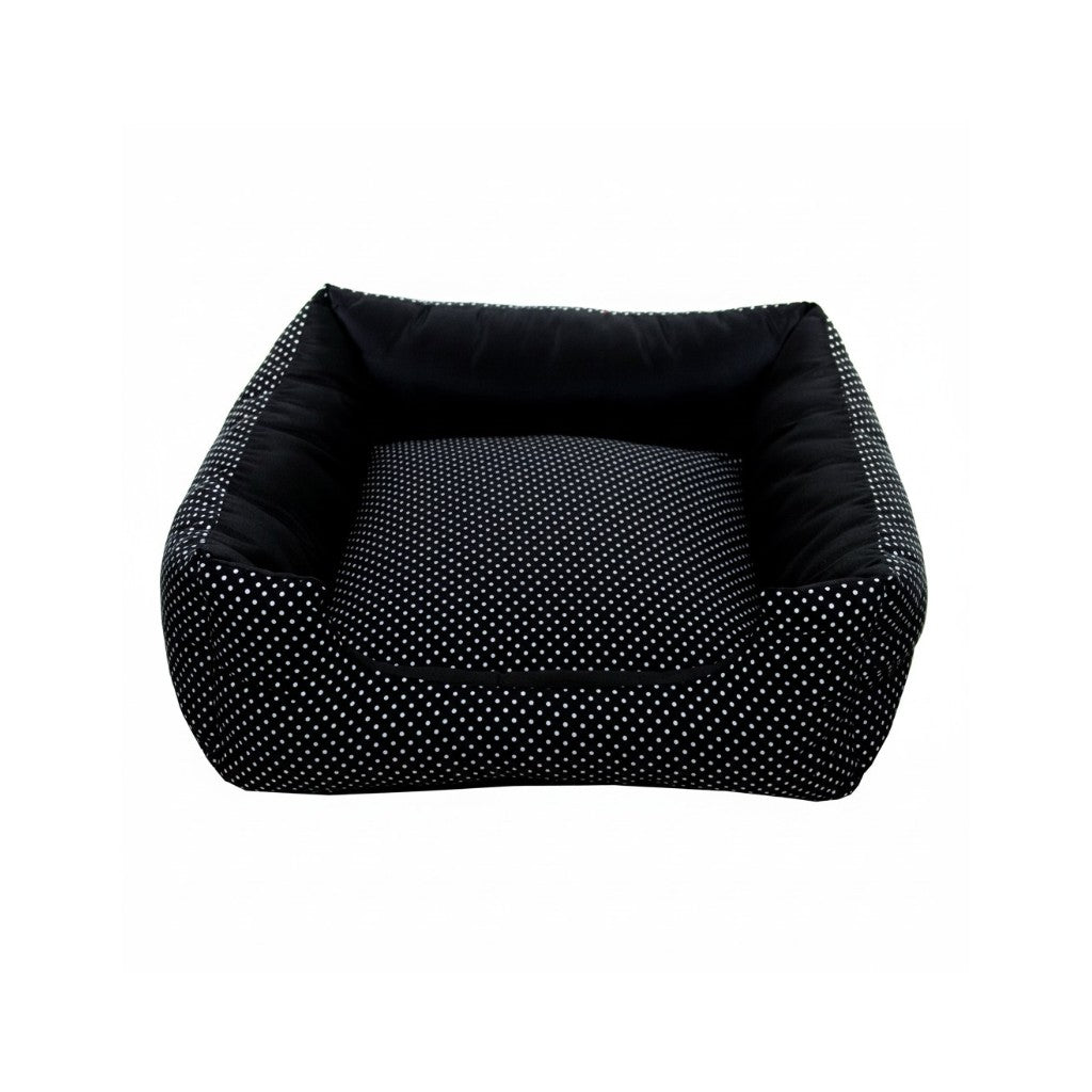 Cama Para Cachorro Quadrada conforto Preto Poa Drop