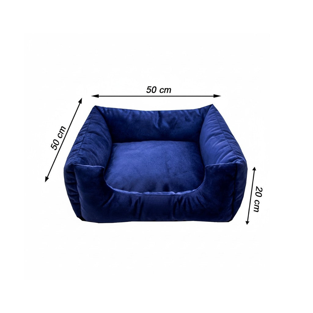 Cama Para Cachorro Quadrada conforto Azul Liso Drop