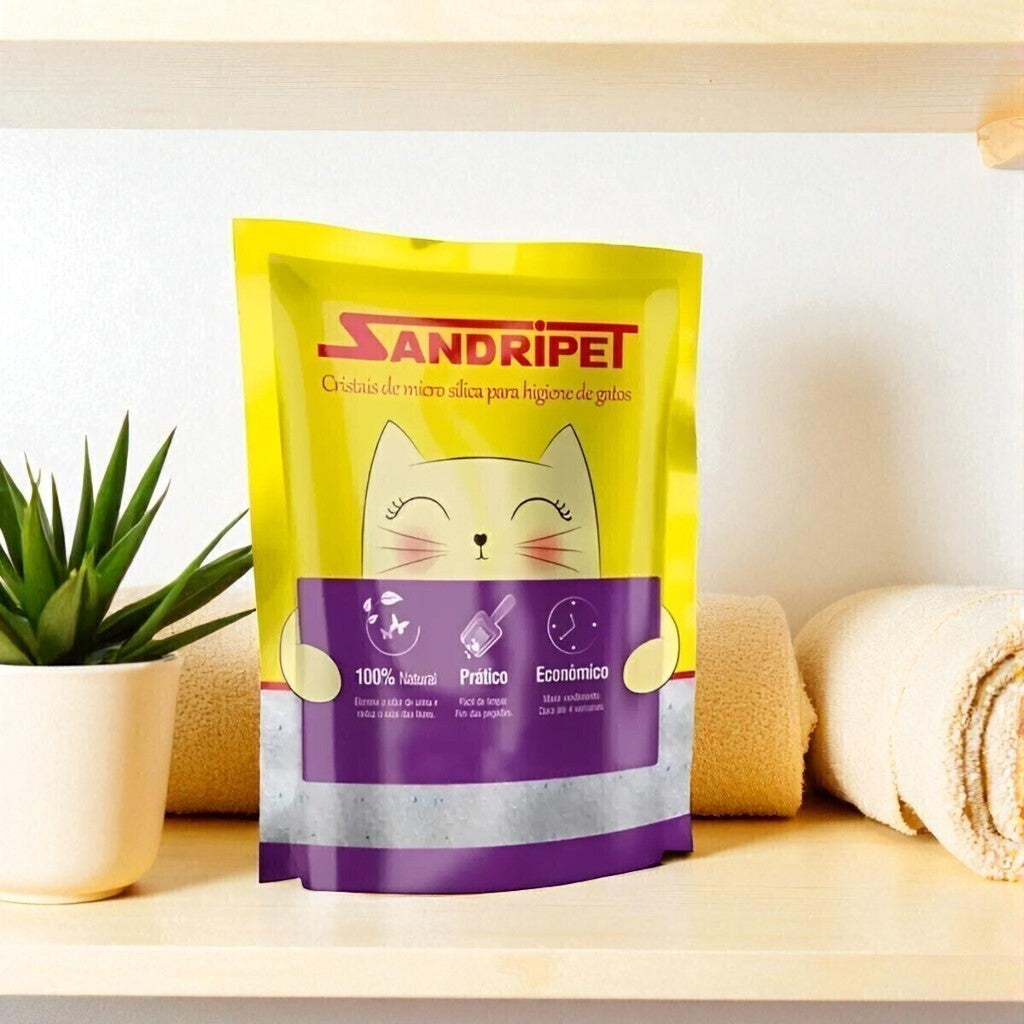 Areia Sílica Gato Fina 1,6kg Alta Absorção Drop