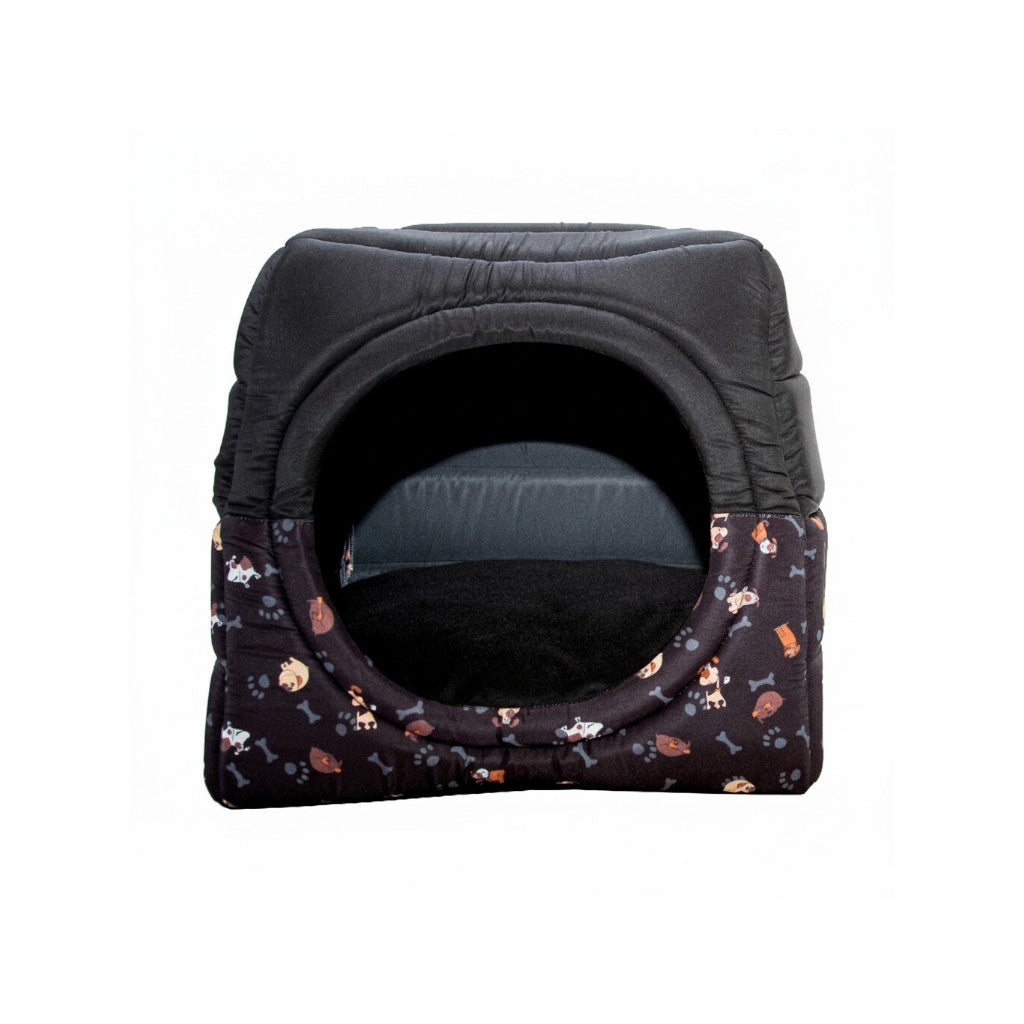 Toca Iglu Pet confortavel Caes e Gatos Preto Cachorro Drop