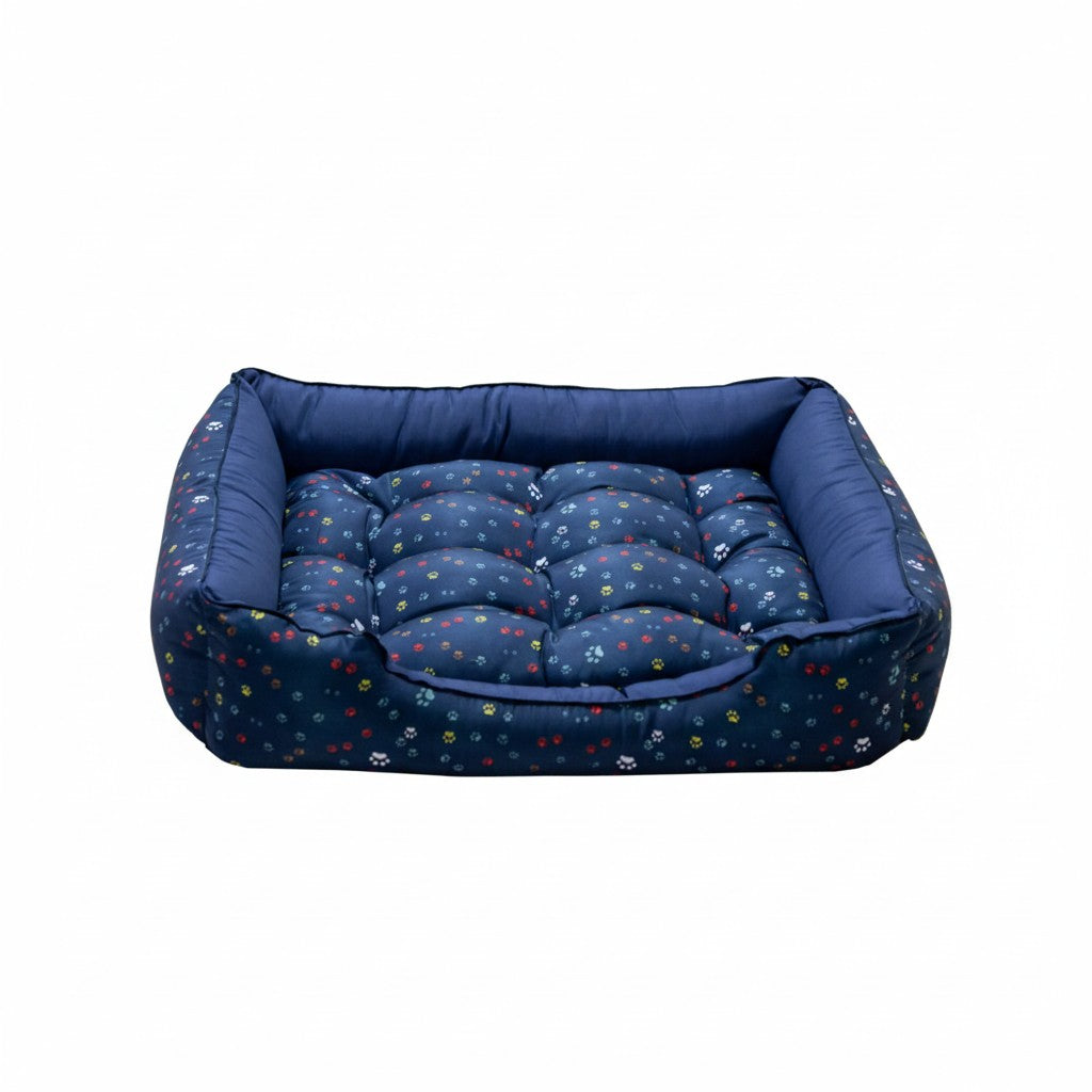 Cama Para Cachorro retangular Pet Azul Patinha Drop
