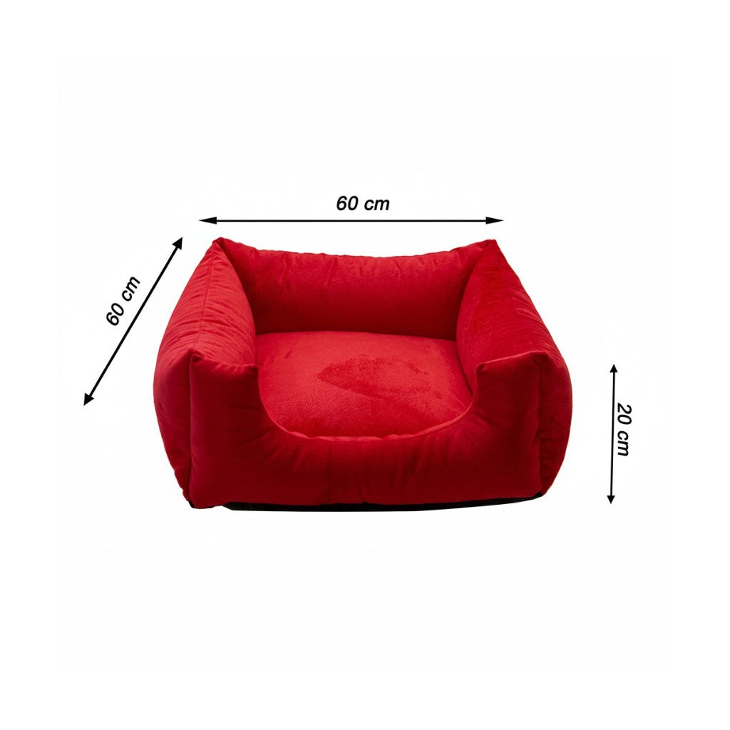 Cama Para Cachorro Quadrada conforto Vermelho Liso Drop