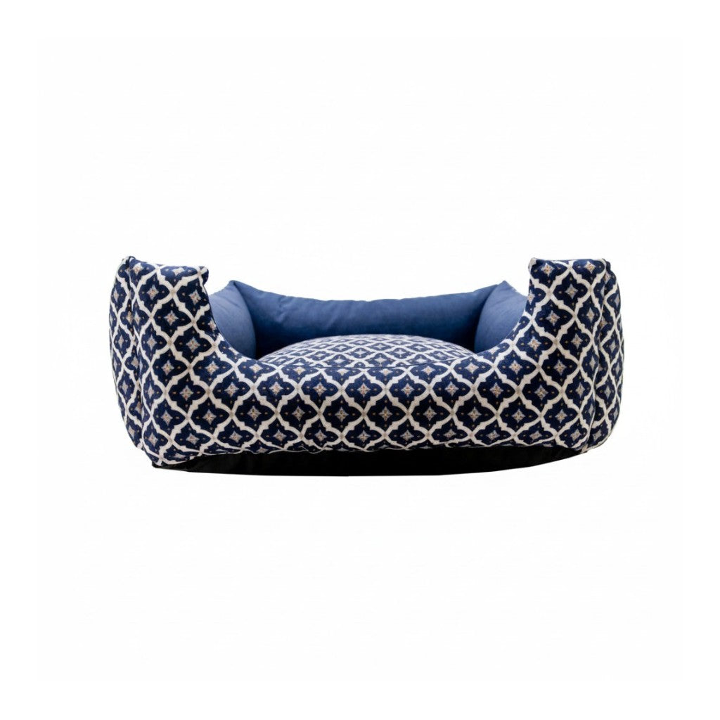 Cama Para Cachorro Quadrada Marinho Geometrico Drop